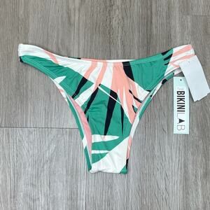 THE BIKINI LAB Women's Sonic Boom Palm Print Cheeky Bikini Swim Bottoms sz M